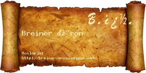 Breiner Áron névjegykártya